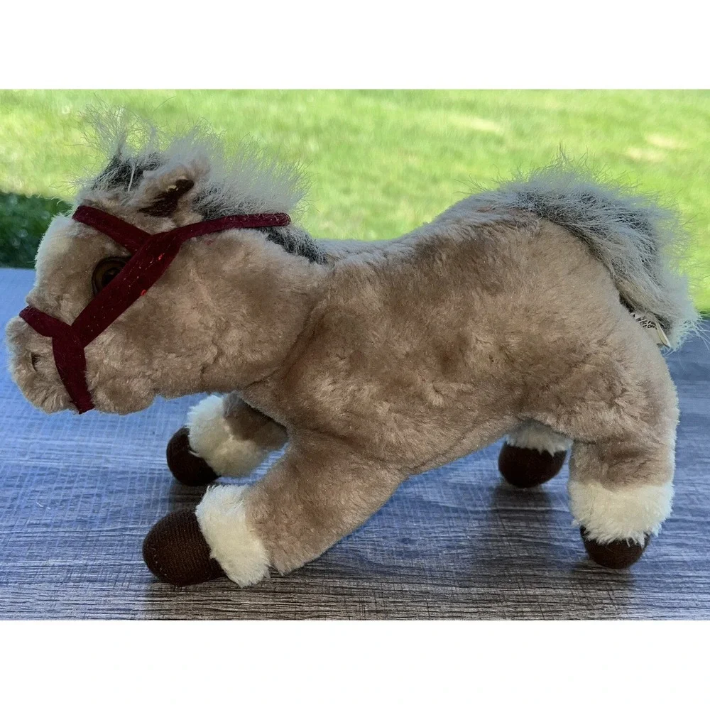 1999 Plushland Horse Pony Plush Stuffed Animal Tan Light Brown & White